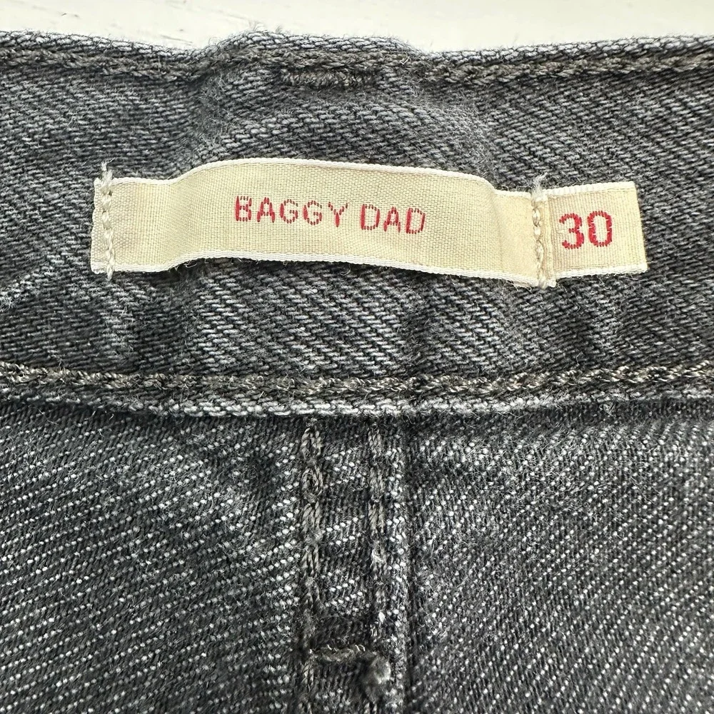 Levi's Premium Baggy Dad Jeans Women 30x30 Black 100% Cotton Big E Wide Leg